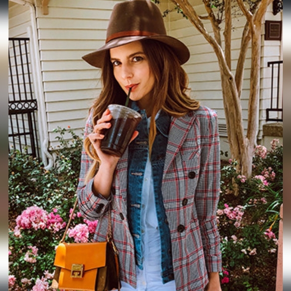 Veronica Beard 4 Caldwell plaid cotton dickey Blazer jacket plaid - Picture 1 of 15